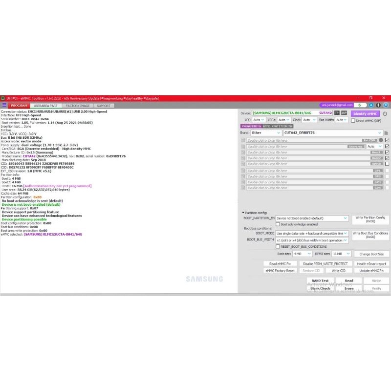 EMMC KLMCG2UCTA 4/64GB Clean