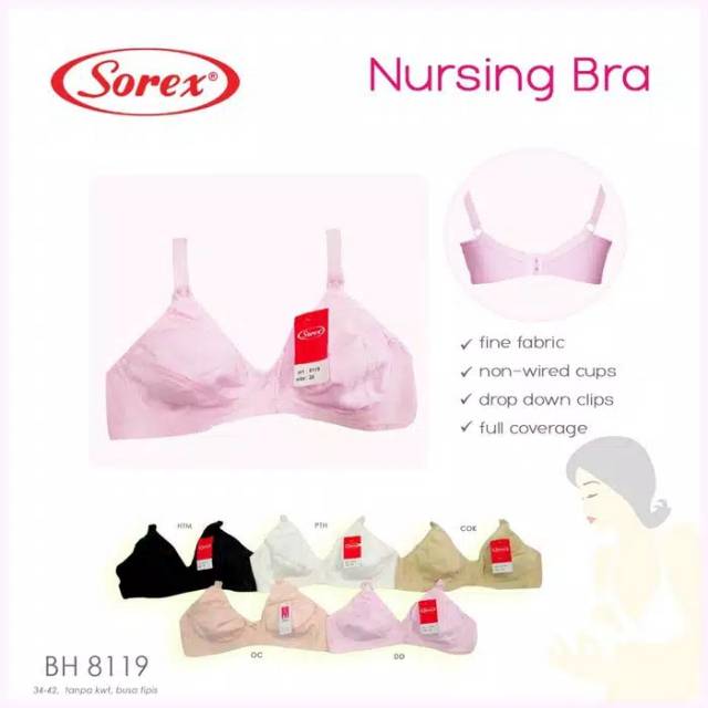 Sorex BH Bra 8119 Menyusui / Nursing Bra Tanpa Kawat