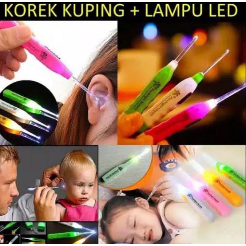 ALAT KOREK KUPING / TELINGA LAMPU LED SENTER EARPICK FLASHLIGHT PEMBERSIH TELINGA ANAK