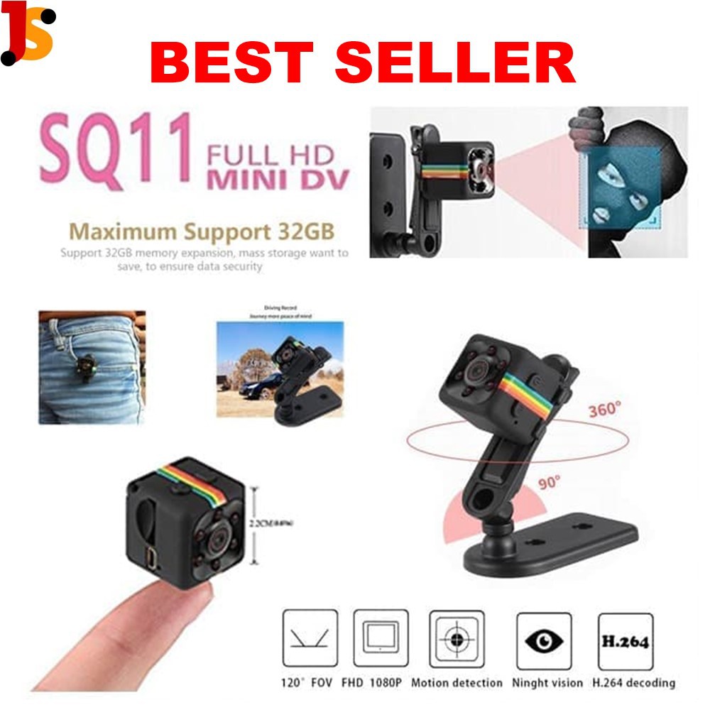 Camera Mini Kamera Pengintai CCTV Mini Kecil Spy Camera Wifi Hidden Camera SQ11 12MP Full HD