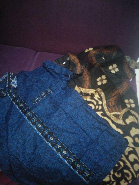 Asifa Batik Hrb026 Kenongo Kemeja Tosca Pendek Pekalongan Padi M L Xl Sogan Tulis Halus Kemeja Batik