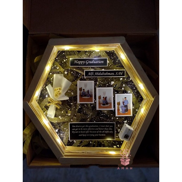 

kado frame Hekagon heksa kado ulang tahun hadiah anniversary