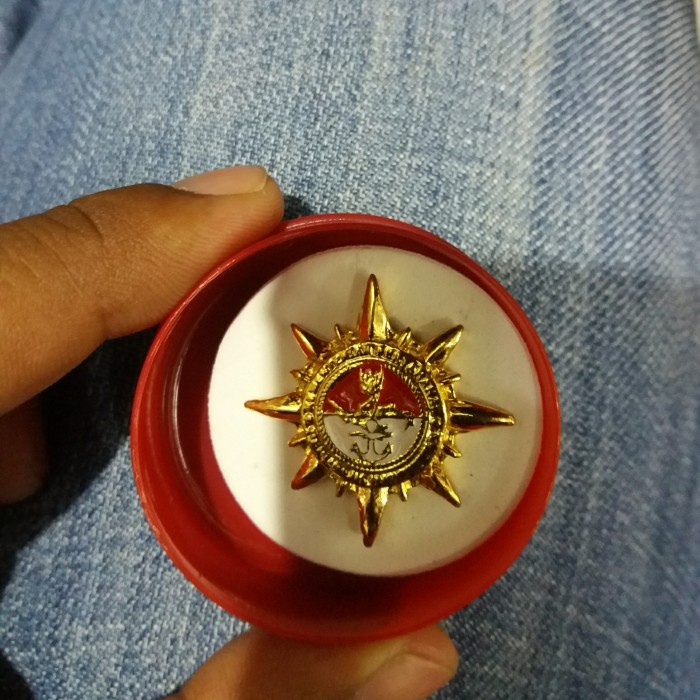 (READY) pin bela negara kuningan tebal