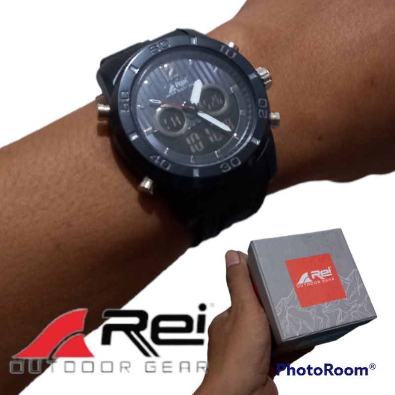 jam tangan tahan air Rei | dual time | tahan air