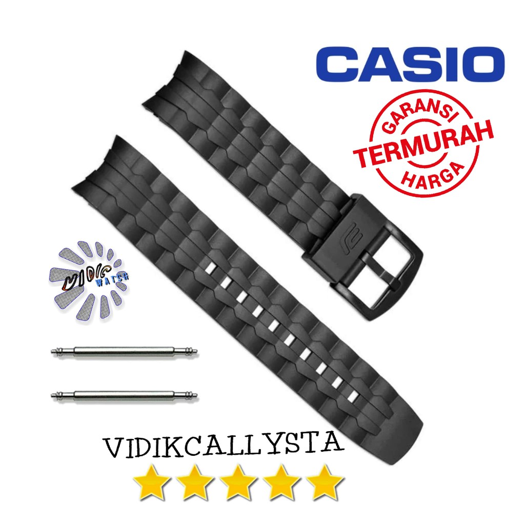 Tali jam tangan casio EF550 EF 550 EF-550 Original Oem Buckle Silver