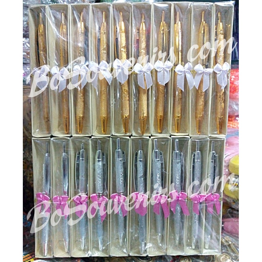 

promo Souvenir Pulpen warna Perak & Emas kemasan box wanita | grosir | harga| murah