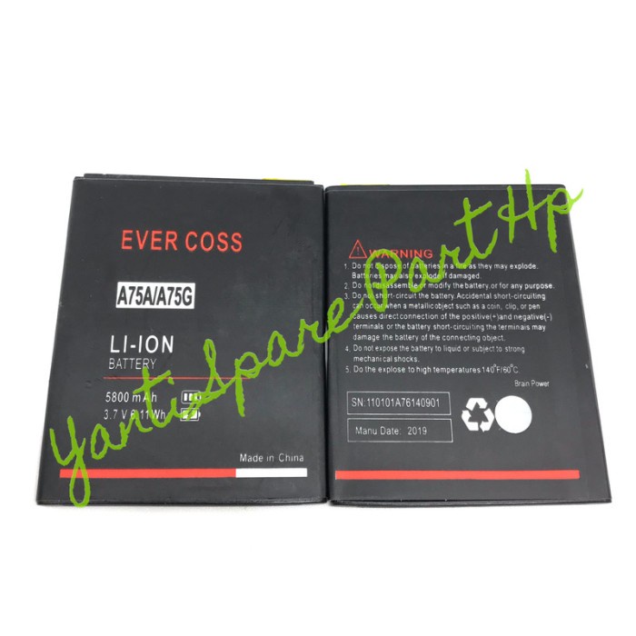 Baterai Evercoss A75A Original New