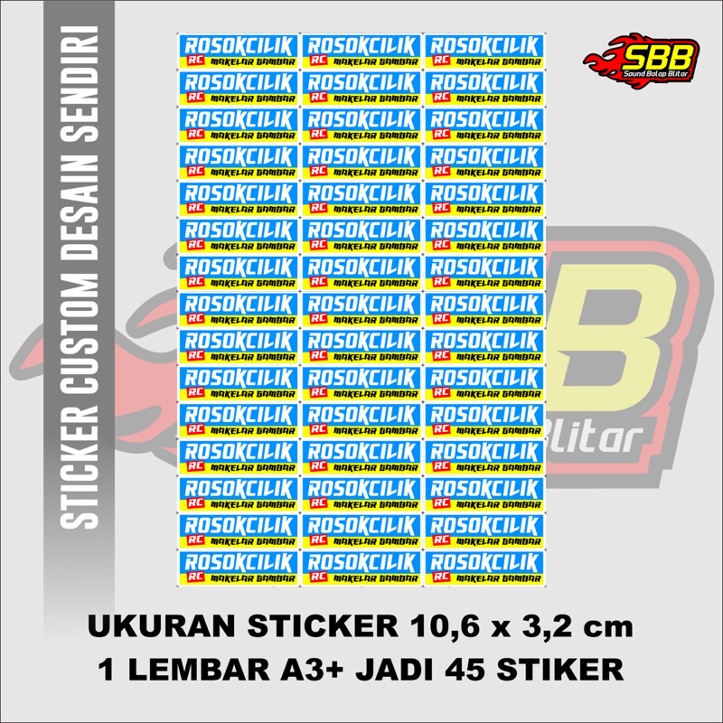 CETAK STICKER DESAIN SENDIRI - Bahan Vynil Laminasi Anti Air