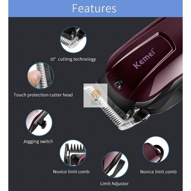 Kemei KM-2600 Professional Rechargeable Eletric Hair Clipper Cordless Alat Cukur Rambut