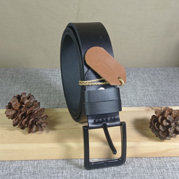 DISKON COD Ikat Pinggang Gesper Sabuk Kulit Asli lebar 4cm - Hitam