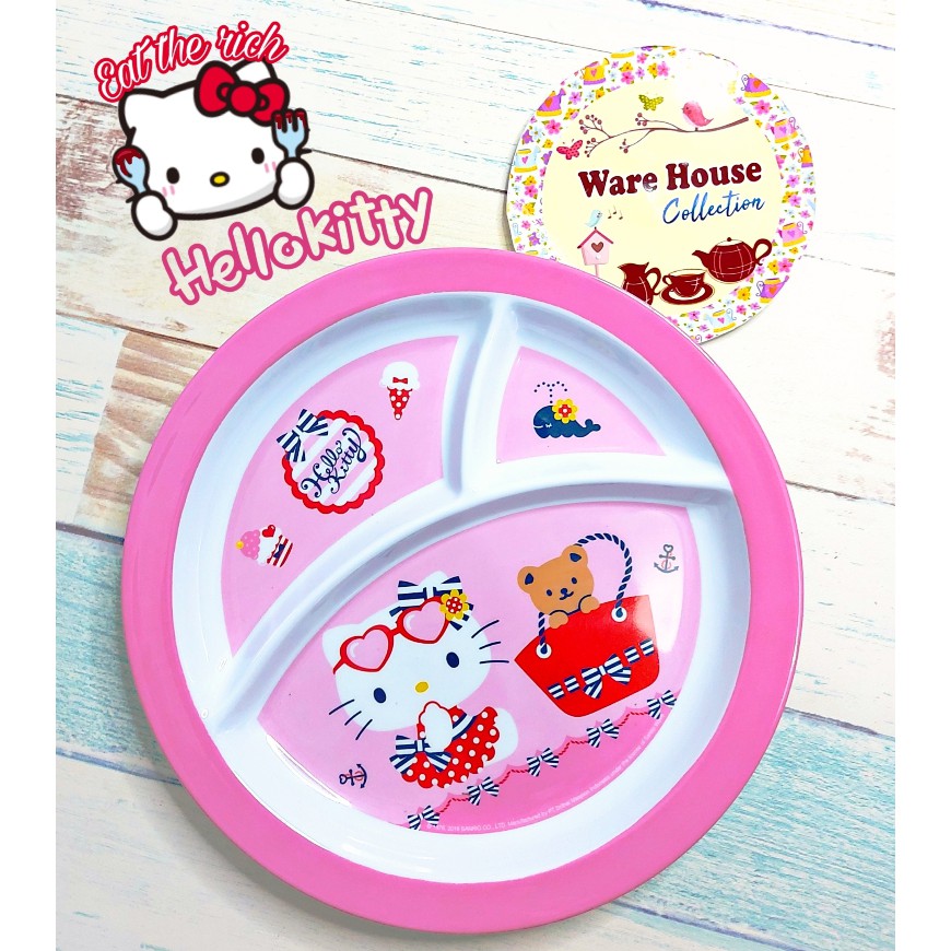 PIRING KECIL/PIRING BESAR/MANGKOK/PIRING MUKA HELLO KITTY SUMMER MARINE-Piring baby bulat