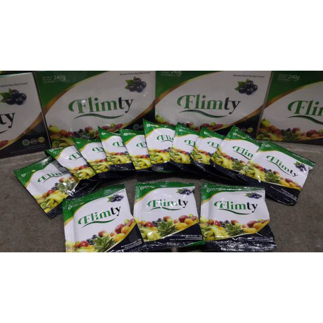 Flimty Fiber Antidioxidan Rasa Balackcurrant &amp; Raspberry / 1 Box isi 16 Sachet