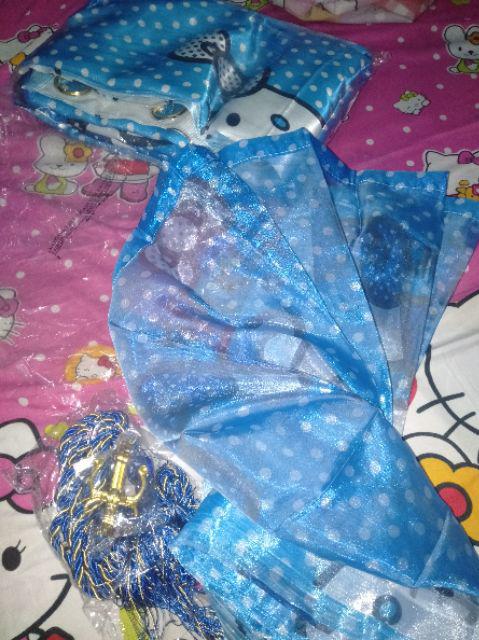 Gorden Hello Kitty Biru Set Poni Lengkap 2 Pcs + Vitrase