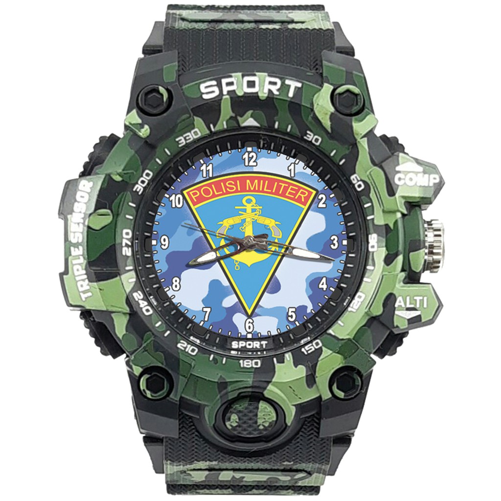 {Istimewa} Jam Tangan PM - POLISI MILITER 6 Hitam Army Water Resistant