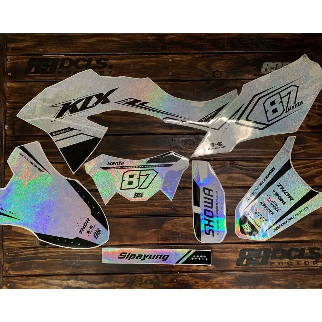DECAL KLX  / DECAL CRF / SUPERMOTO / GORDON BAHAN HOLOGRAM GLITER KODE KANAYA-037