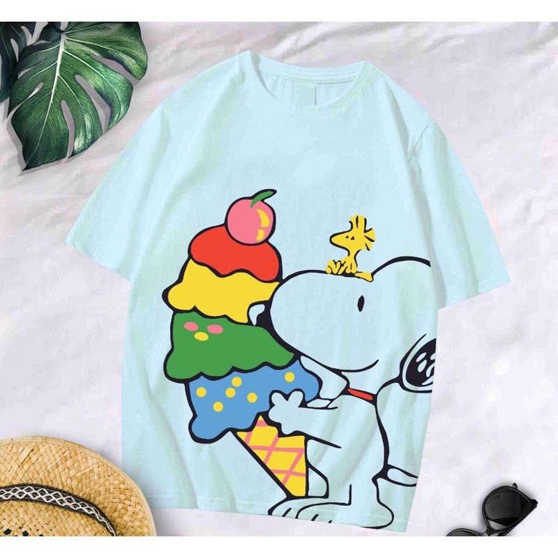 Baju kaos oversize xl tee tshirt cewe wanita dewasa remaja abg motif terbaru-Snop ice cream