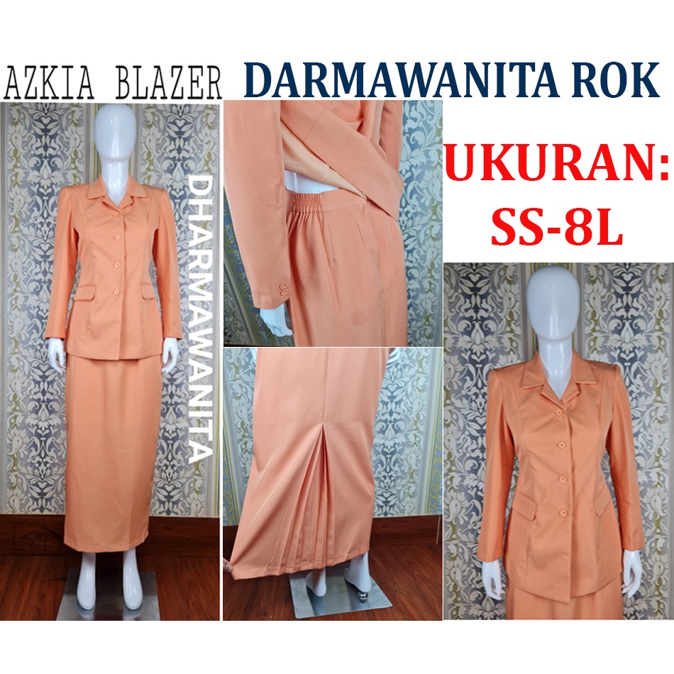 Blazer Dharmawanita Setelan Rok plus hijab Brand Azkia