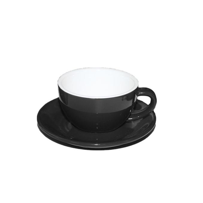 Mikelsen WBC Cappucino Cup + Saucer Black 200cc (Black) - Hitam