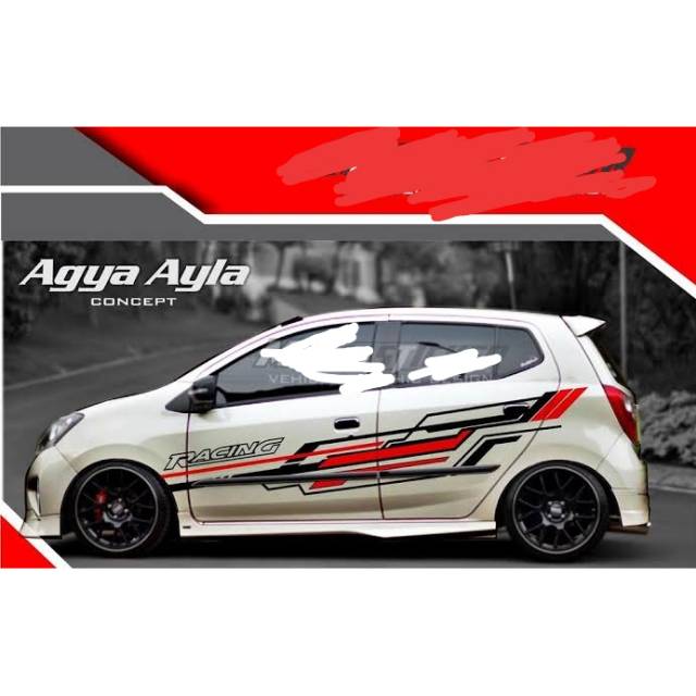 cuting stiker custom mobil racing Agya brio jazz ayla  ( Bisa COD)