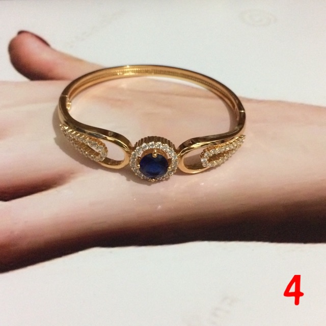 Gelang bangle permata biru