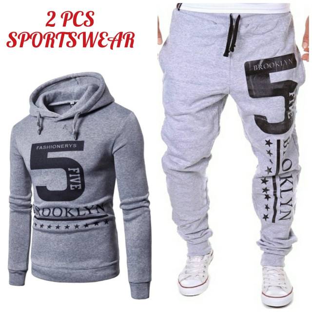 TOTOTAshop.Setelan pakaian pria BROOKLYNCS.Bahan babyterrys full,motif sablon halus.