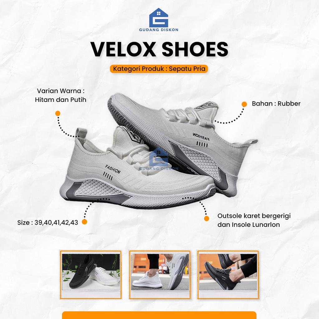 Velox Shoes Sepatu Sneakers Pria Training Rubber