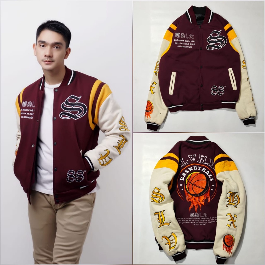 JAKET VARSITI PREMIUM SALVIO HEXIA-JAKET DISTRO-JAKET VARSITI-JAKET PRIA-JAKET WANITA SALVIO