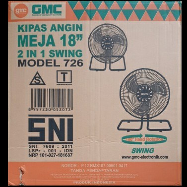 KIPAS ANGIN MEJA GMC 726 18 INCH SWING / DESK FAN 726 2 IN 1