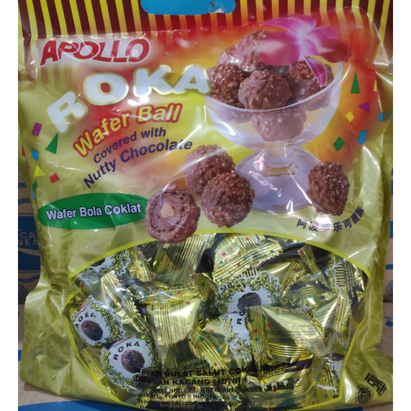

Apollo Roka Chocolate Wafer Ball/Wafer Bola Coklat 50 pcs