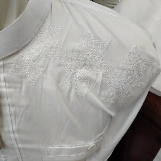 Terbaru  Baju Koko Pria Jumbo Putih Lengan Panjang