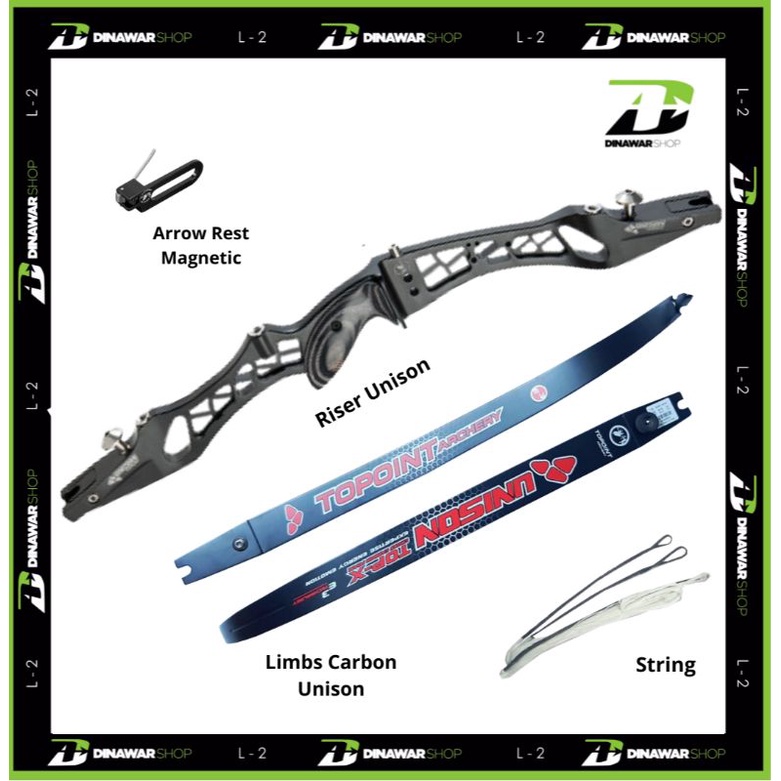 Busur Panah ILF Riser Unison Limbs Carbon Unison Topoint Recurve Bow ILF