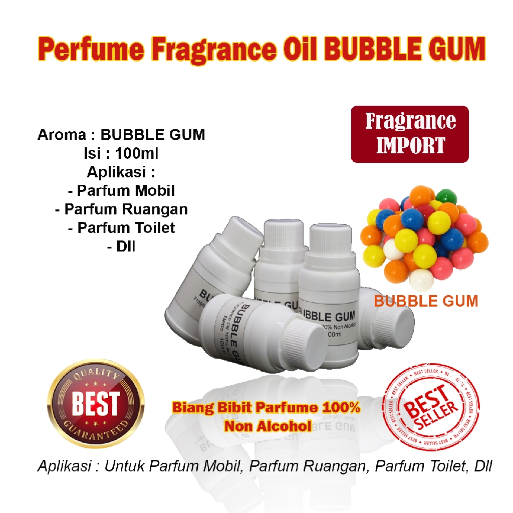 Bibit Biang Parfum Aroma Bubbl Gum 100ml Pengharum Pewangi Penyegar Bubble Gum Import Asli Original