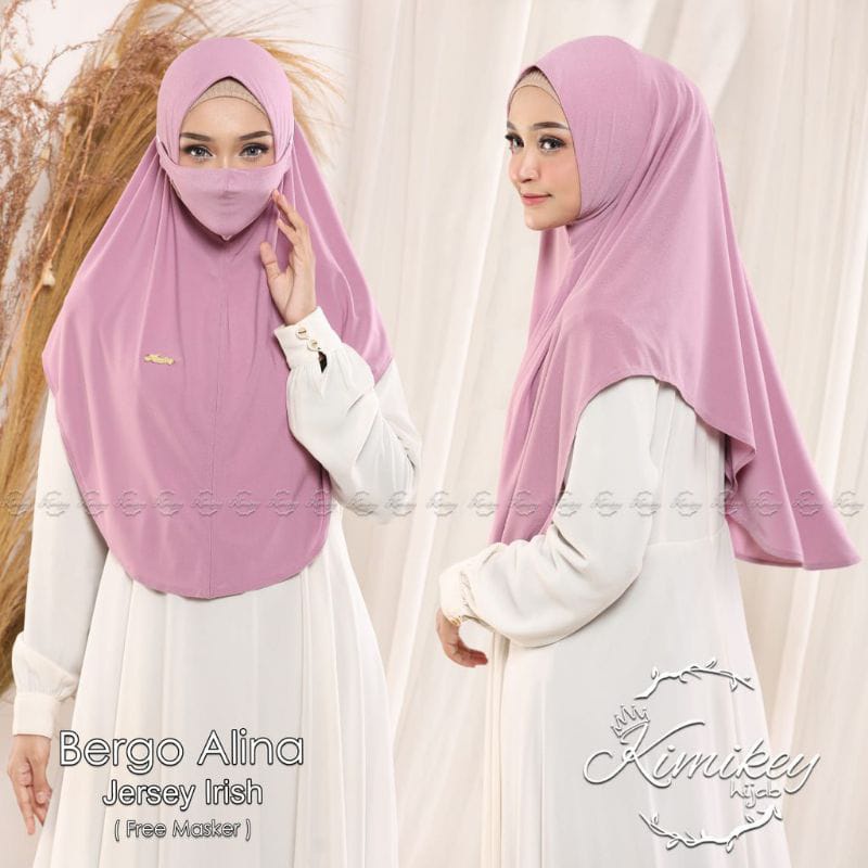 Jilbab Instan Bergo Alina Plus Masker By Kimikey Hijab