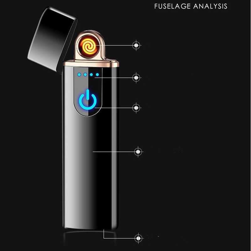 Korek Api Elektrik AE2 Fingerprint Touch Sensor Berkualitas Baik Tanpa Bahan Bakar Ramah Lingkungan