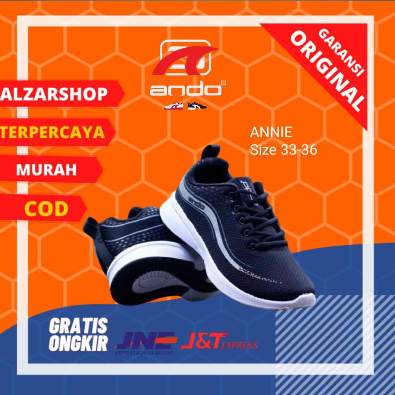 ALZARSHOP- ANDO ORIGINAL - SEPATU ANAK ANDO - SEPATU ANAK PEREMPUAN ANDO ANNIE SIZE 33-36