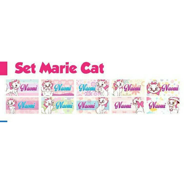 

Stiker Label Nama Waterproof Marie Cat (Set)