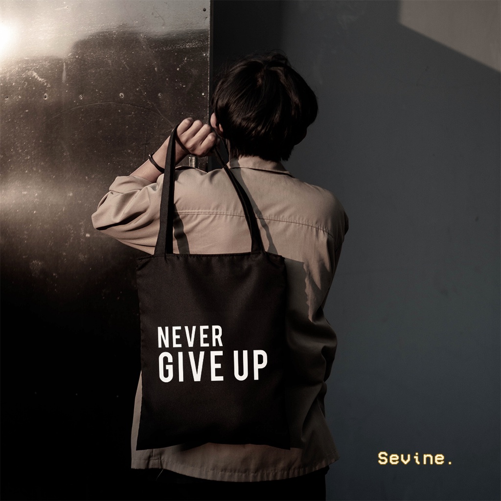 Sevine Totebag Sablon Tas Fashion Wanita Tote Bag Resleting quote motivation - TX