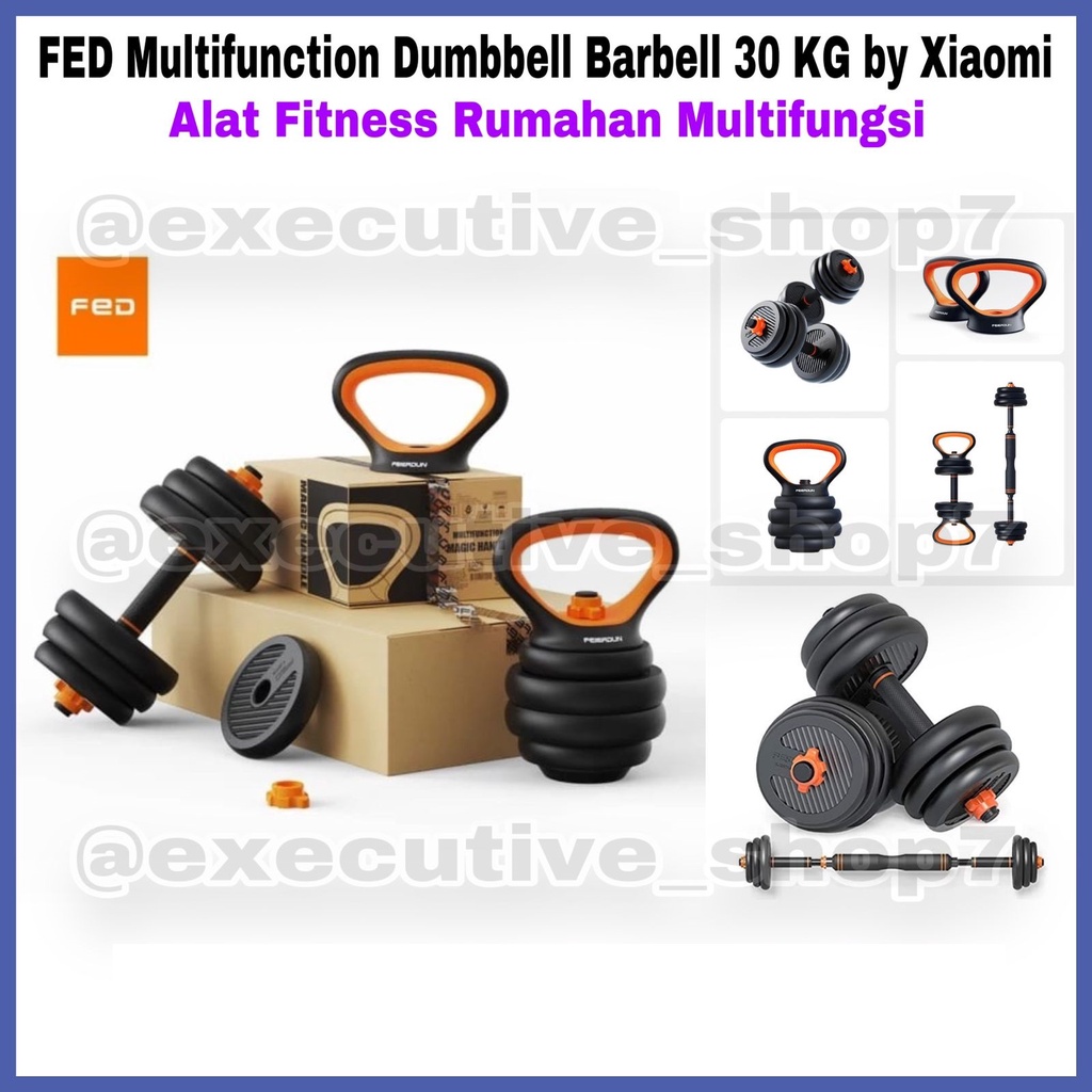 FED Multifunction Dumbblell Barbell 30 KG - Alat Fitness Rumahan Multu Fungsi