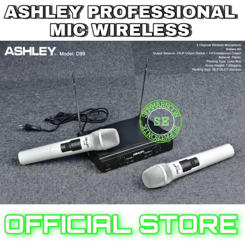 mic wireless original ashley d99 microphone karaoke