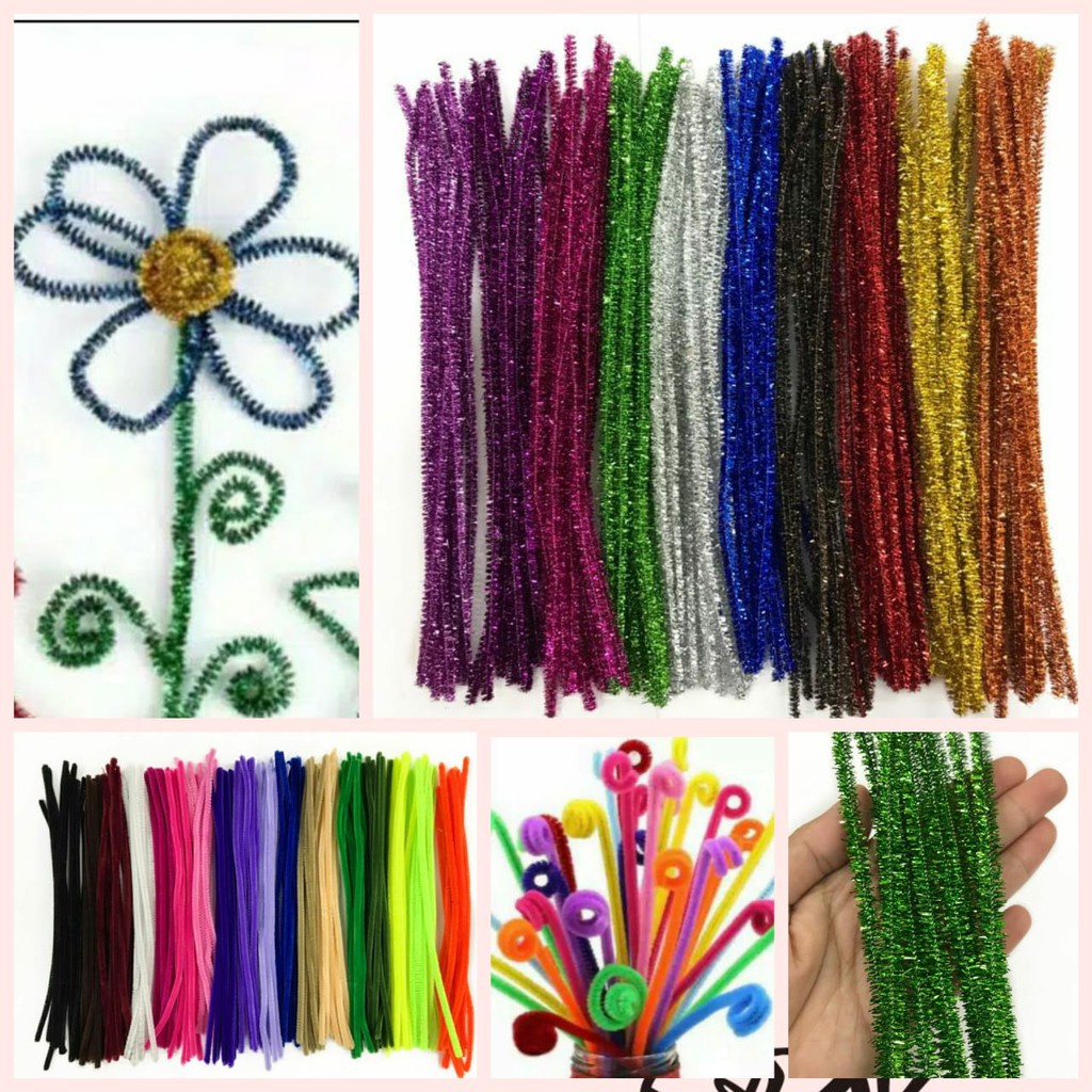 KAWAT BULU / KAWAT BULU MERCY METALIK / PIPE CLEANER / KAWAT KERAJINAN TANGAN WARNA WARNI / MISC BULU MERCY METALIK 6MM