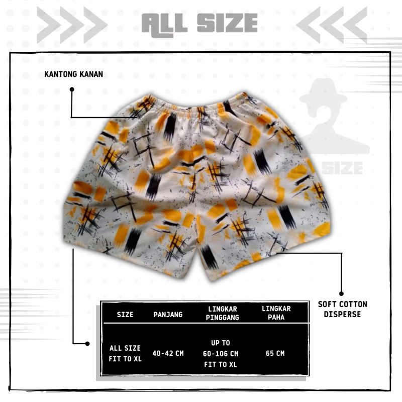 [ 45 MOTIF ] celana pendek boxer/kolor santai pria/wanita remaja/dewasa motif kotak/keramik hitam putih biru-M 26