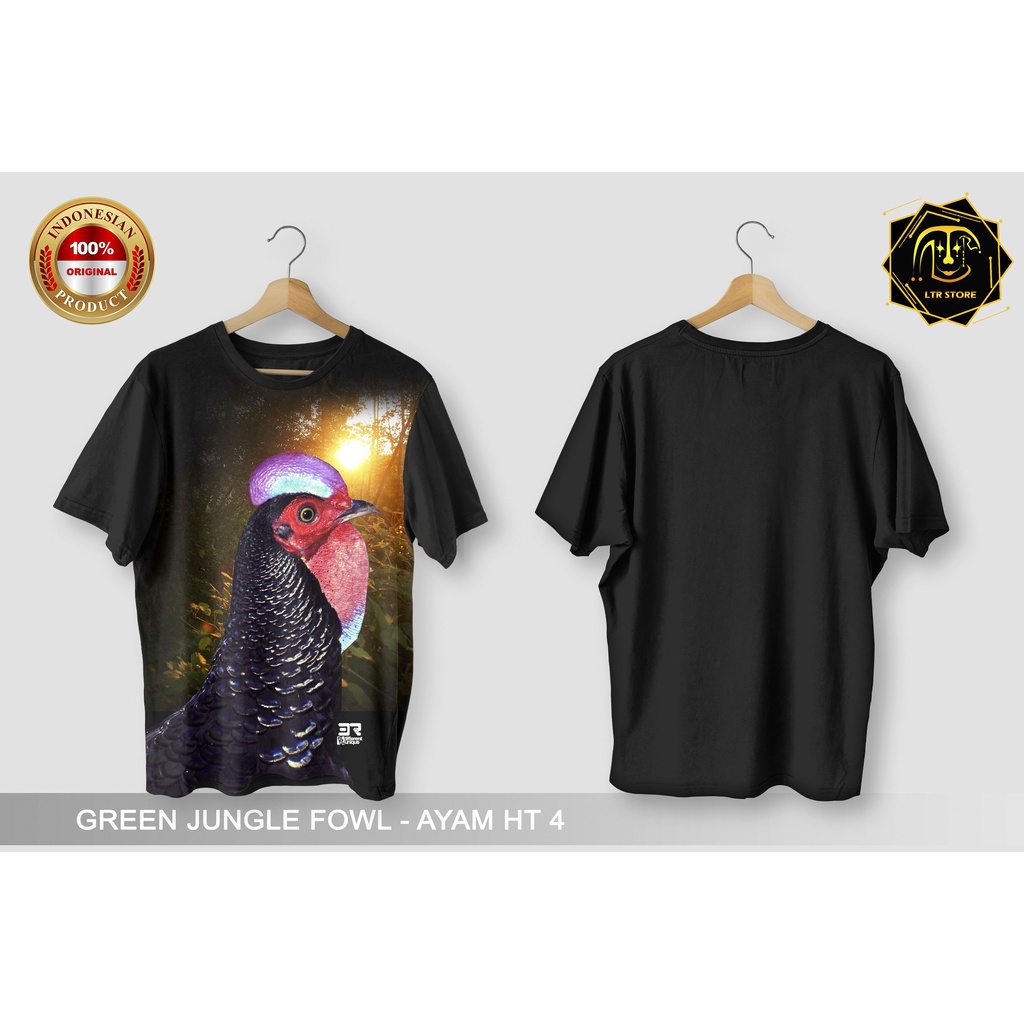 [ BAYAR DI TEMPAT ] BAJU PRINTING GAMBAR GREEN JUNGLEFOWL 4 - KAOS DISTRO ORIGINAL HEWAN HIAS AYAM H