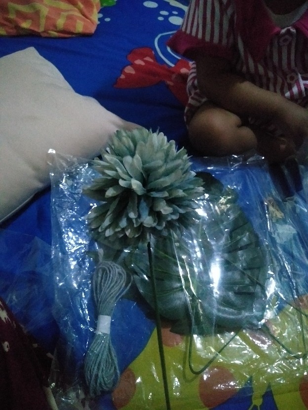 Bunga Dandelion Mawar Pom Pom Plastik Artificial Pompom Tangkai Palsu