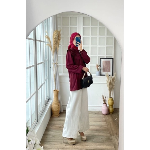 ATASAN CRINKLE YURI BLOUSE ATASAN JUMBO MUSLIM WUDHU FRIENDLY