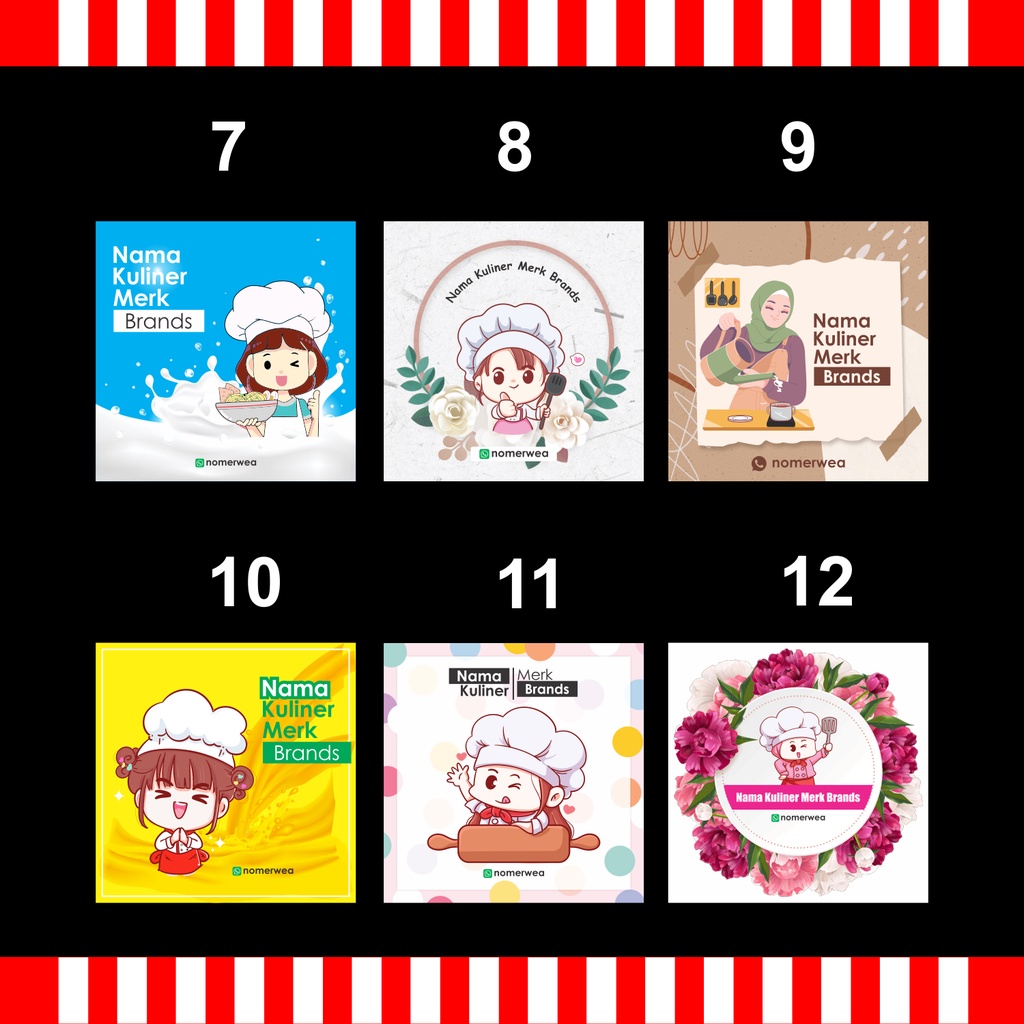 

Stiker jualan makanan minuman label online olshop murah custom kotak bulat oval Bebas