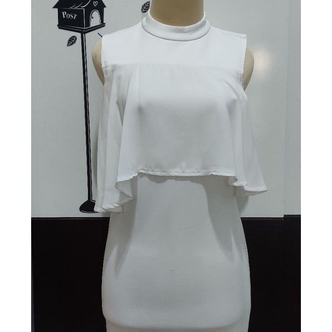 dress putih scuba butik