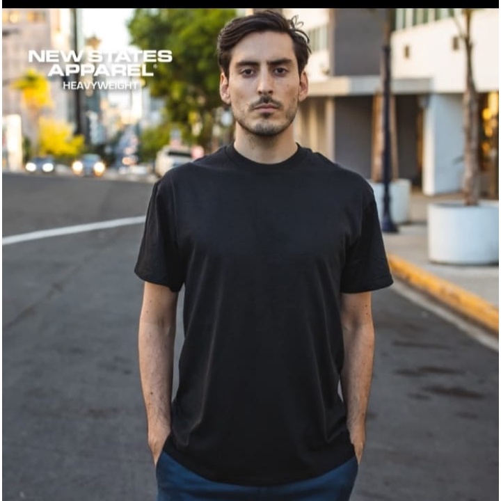 Kaos NSA Heavyweight 20s Lengan Pendek Polos / New States Apparel - S, Putih