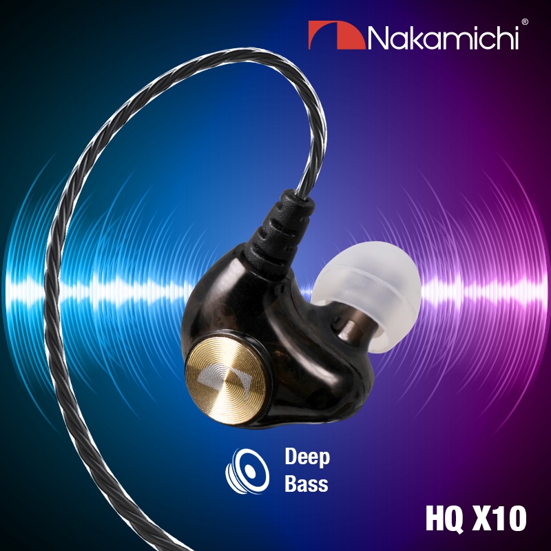Nakamichi HQ X10 Dynamic Driver In Ear Monitor Wired Earphone Mic