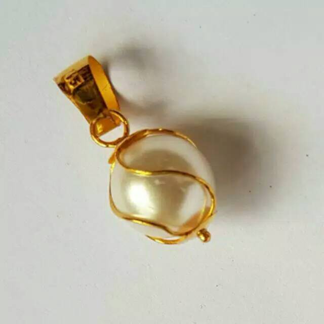 Best Seller Liontin Mutiara Pengikat Emas Asli