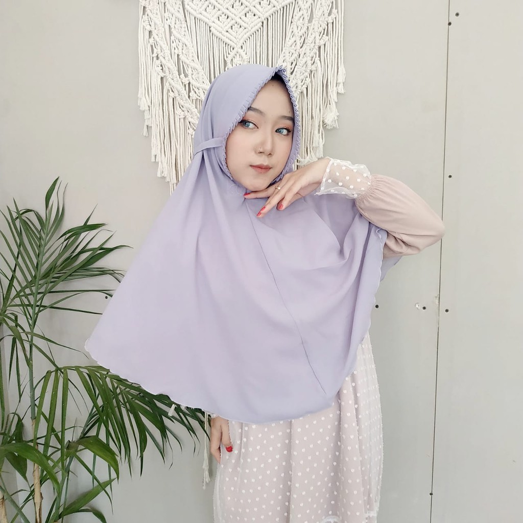 Hijab instan Sarah Lipit Jilbab Instan Bergo Sarah Lipiit Kerudung Instan Premium Diamond-SARAH GREY